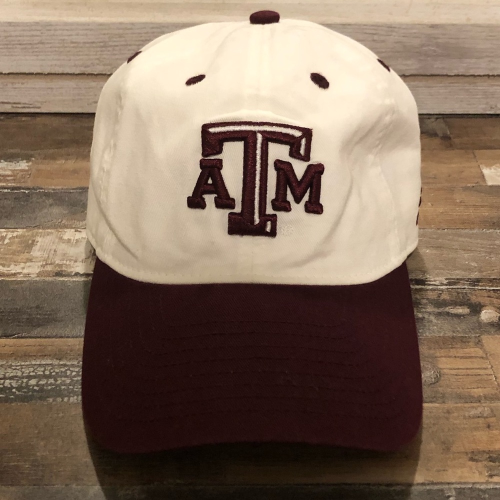a&m adidas fitted cap (maroon and white)